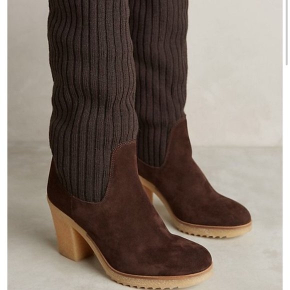Anthropologie Shoes - NWOT Miss Albright Anthro Suede/Knit Boots.  37
